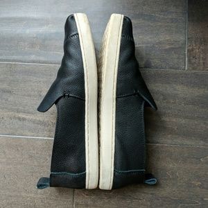 black leather women's deconstructed alpargatas